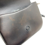 プラダ PRADA サフィアーノフラップバッグ 1BD249 ブラック　シルバー金具 サフィアーノレザー レディース ショルダーバッグ