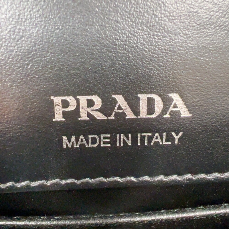 プラダ PRADA サフィアーノフラップバッグ 1BD249 ブラック　シルバー金具 サフィアーノレザー レディース ショルダーバッグ