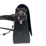 プラダ PRADA サフィアーノフラップバッグ 1BD249 ブラック　シルバー金具 サフィアーノレザー レディース ショルダーバッグ