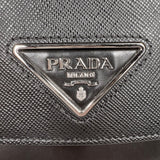 プラダ PRADA サフィアーノフラップバッグ 1BD249 ブラック　シルバー金具 サフィアーノレザー レディース ショルダーバッグ