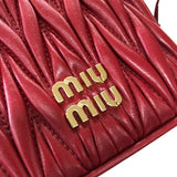 ミュウミュウ miu miu マテラッセレザー マイクロバッグ 5NR018 レッド ゴールド金具 ナッパレザー レディース ショルダーバッグ