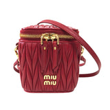 ミュウミュウ miu miu マテラッセレザー マイクロバッグ 5NR018 レッド ゴールド金具 ナッパレザー レディース ショルダーバッグ