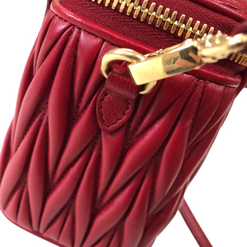 ミュウミュウ miu miu マテラッセレザー マイクロバッグ 5NR018 レッド ゴールド金具 ナッパレザー レディース ショルダーバッグ
