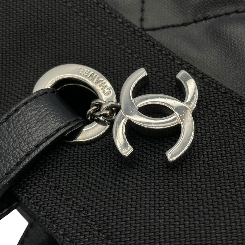 シャネル CHANEL パリビアリッツトートMM A34209　18番台 ブラック　シルバー金具 コーティングキャンバス レディース トートバッグ