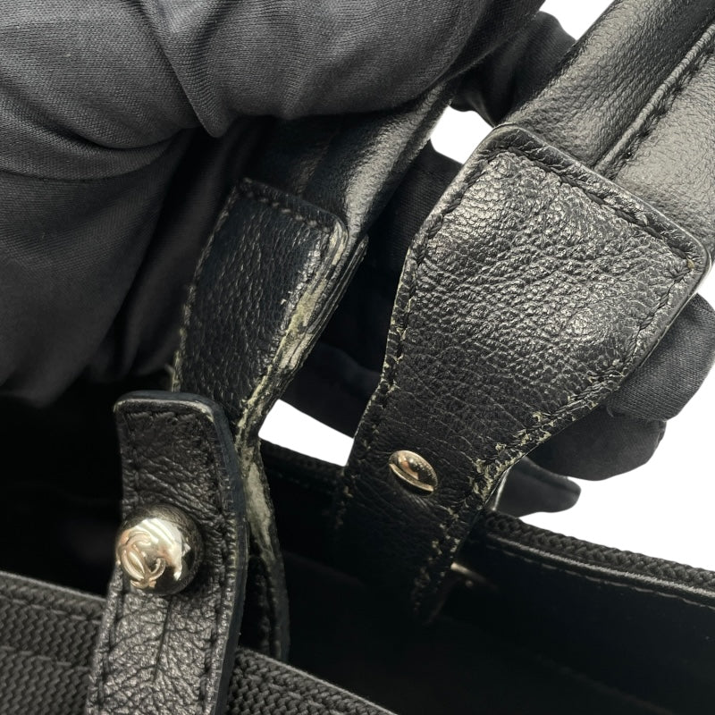シャネル CHANEL パリビアリッツトートMM A34209　18番台 ブラック　シルバー金具 コーティングキャンバス レディース トートバッグ