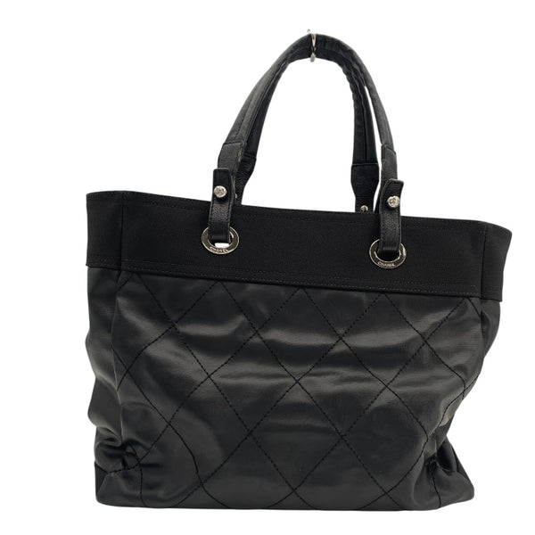 シャネル CHANEL パリビアリッツトートMM A34209　18番台 ブラック　シルバー金具 コーティングキャンバス レディース トートバッグ