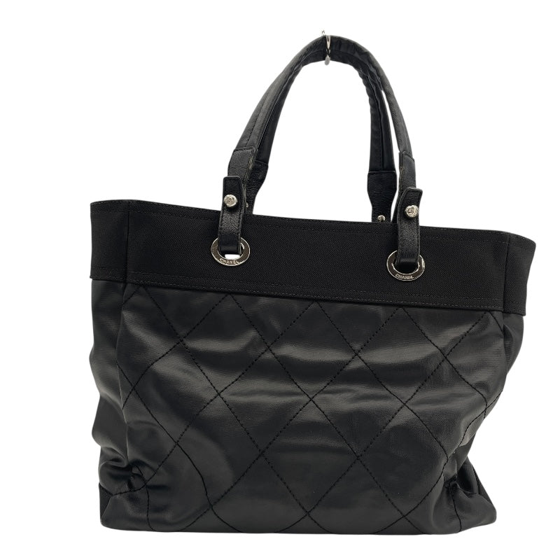 シャネル CHANEL パリビアリッツトートMM A34209　18番台 ブラック　シルバー金具 コーティングキャンバス レディース トートバッグ