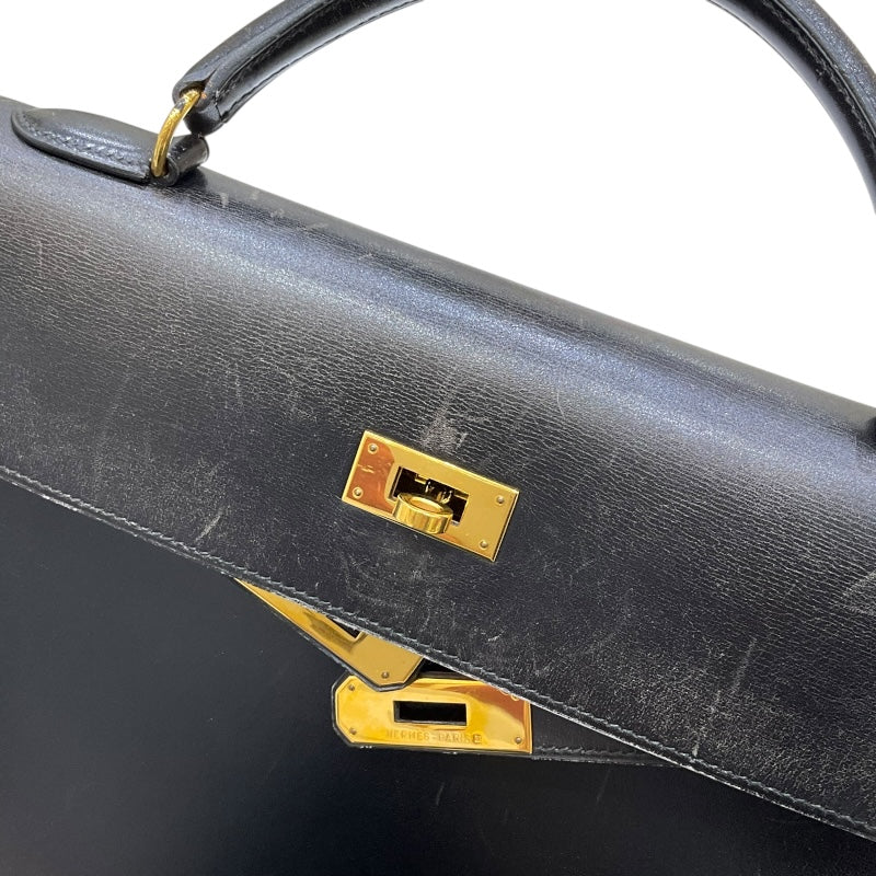 【美品】HERMÈS エルメス ケリー 32 ブラック ゴールド金具 エルメス HERMES ケリー32 外縫い 〇Y刻 ブラック ゴールド金具