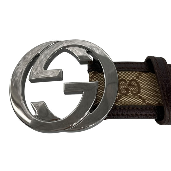 グッチ GUCCI インターロッキングG ベルト　80cm 114876 ブラウン GGキャンバス ユニセックス ベルト