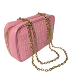 ミュウミュウ miu miu ロゴエンボス チェーンハンドバッグ 5BB114 ピンク ゴールド金具 ナッパレザー レディース ハンドバッグ