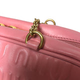 ミュウミュウ miu miu ロゴエンボス チェーンハンドバッグ 5BB114 ピンク ゴールド金具 ナッパレザー レディース ハンドバッグ