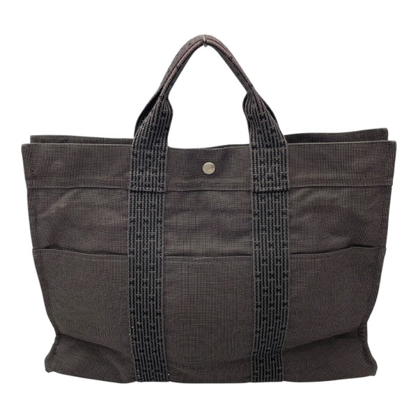 エルメス HERMES エールライントートMM グレー/SV金具 ナイロンキャンバス レディース トートバッグ