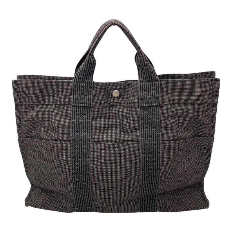 エルメス HERMES エールライントートMM グレー/SV金具 ナイロンキャンバス レディース トートバッグ