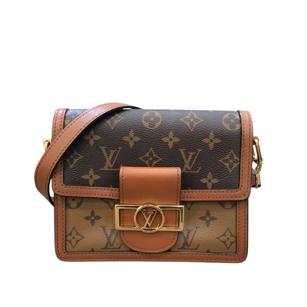 ルイ・ヴィトン LOUIS VUITTON ドーフィーヌ MINI M45959 ブラウン GD金具 モノグラム・リバース キャンバス ユニセックス ショルダーバッグ