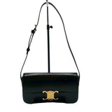 セリーヌ CELINE ショルダーバッグ　クロード 194143 ブラック/GD シャイニーカーフ レディース ショルダーバッグ
