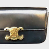 セリーヌ CELINE ショルダーバッグ　クロード 194143 ブラック/GD シャイニーカーフ レディース ショルダーバッグ