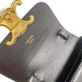 セリーヌ CELINE ミニ クロード 10I513 ブラック　ゴールド金具 ボックスカーフ レディース ショルダーバッグ