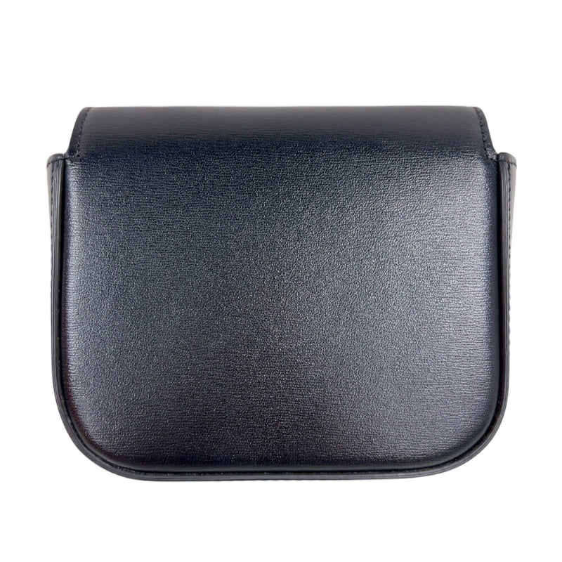 セリーヌ CELINE ミニ クロード 10I513 ブラック　ゴールド金具 ボックスカーフ レディース ショルダーバッグ