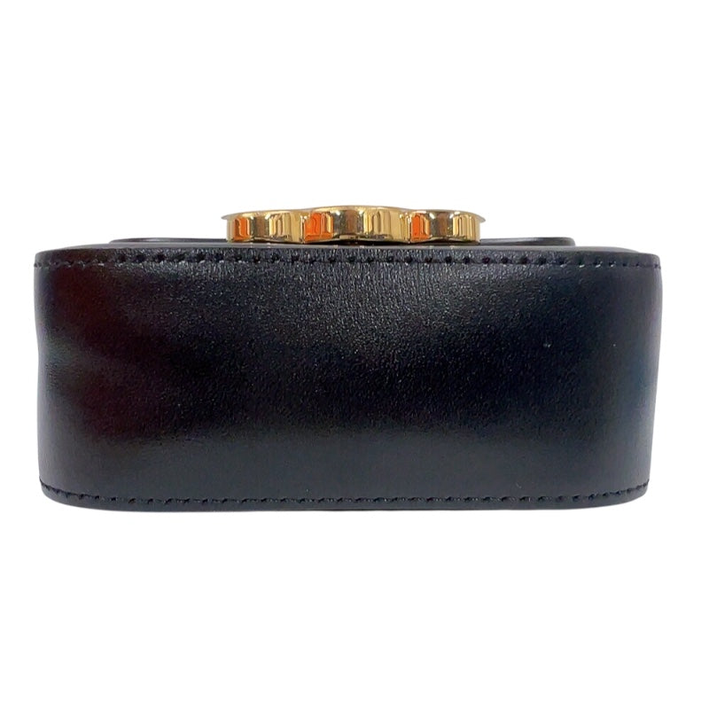 セリーヌ CELINE ミニ クロード 10I513 ブラック　ゴールド金具 ボックスカーフ レディース ショルダーバッグ