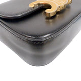セリーヌ CELINE ミニ クロード 10I513 ブラック　ゴールド金具 ボックスカーフ レディース ショルダーバッグ