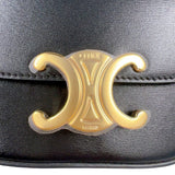 セリーヌ CELINE ミニ クロード 10I513 ブラック　ゴールド金具 ボックスカーフ レディース ショルダーバッグ