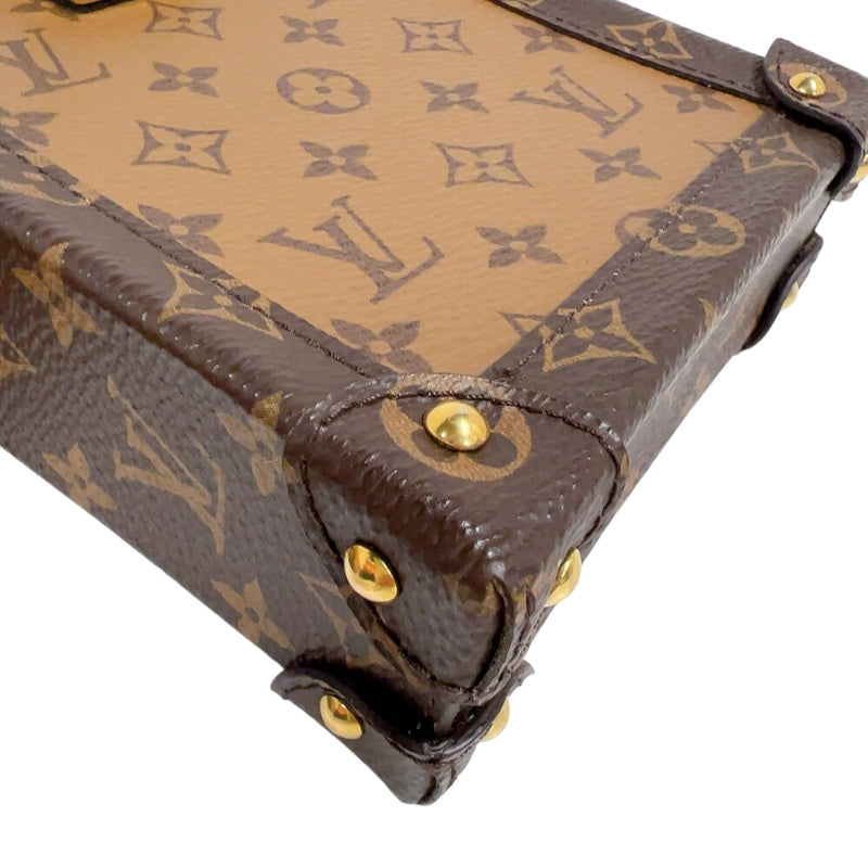 ルイ・ヴィトン LOUIS VUITTON ポシェット トランク ヴェルティカル  M67873 ブラウン　ゴールド金具 モノグラムリバース ユニセックス ショルダーバッグ
