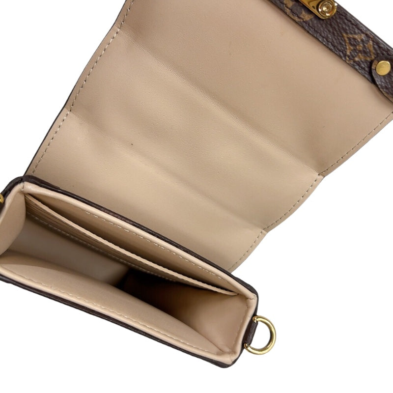 ルイ・ヴィトン LOUIS VUITTON ポシェット トランク ヴェルティカル M67873 ブラウン　ゴールド金具 モノグラムリバース ユニセックス ショルダーバッグ