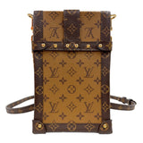 ルイ・ヴィトン LOUIS VUITTON ポシェット トランク ヴェルティカル  M67873 ブラウン　ゴールド金具 モノグラムリバース ユニセックス ショルダーバッグ