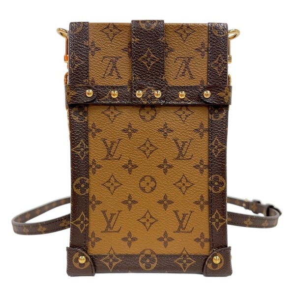 ルイ・ヴィトン LOUIS VUITTON ポシェット トランク ヴェルティカル  M67873 ブラウン　ゴールド金具 モノグラムリバース ユニセックス ショルダーバッグ