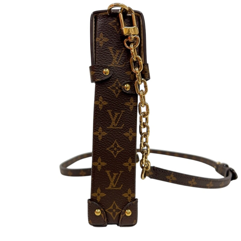 ルイ・ヴィトン LOUIS VUITTON ポシェット トランク ヴェルティカル  M67873 ブラウン　ゴールド金具 モノグラムリバース ユニセックス ショルダーバッグ