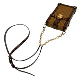 ルイ・ヴィトン LOUIS VUITTON ポシェット トランク ヴェルティカル  M67873 ブラウン　ゴールド金具 モノグラムリバース ユニセックス ショルダーバッグ