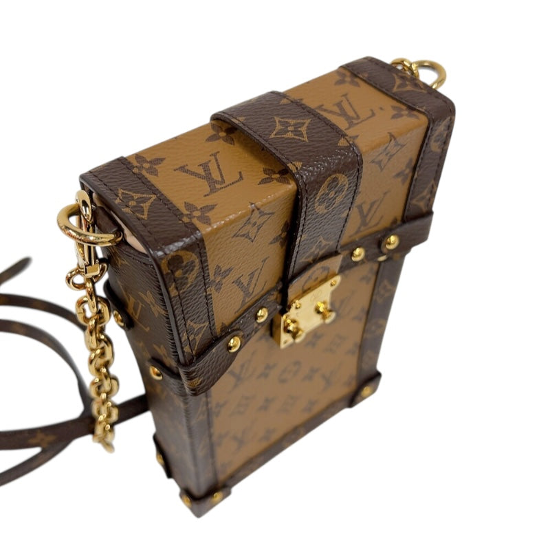 ルイ・ヴィトン LOUIS VUITTON ポシェット トランク ヴェルティカル  M67873 ブラウン　ゴールド金具 モノグラムリバース ユニセックス ショルダーバッグ