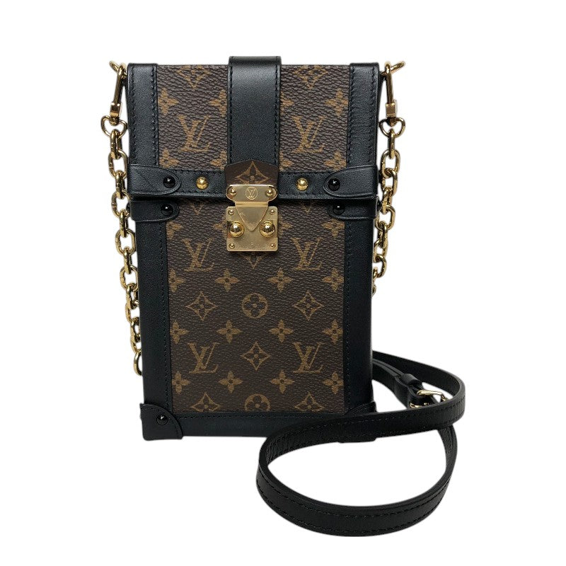 ルイ・ヴィトン LOUIS VUITTON トランク ヴェルティカル チェーン ショルダー M63913 ゴールド金具 モノグラム・マカサー レディース ショルダーバッグ