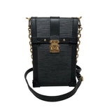 ルイ・ヴィトン LOUIS VUITTON トランク ヴェルティカル チェーン ショルダー M67871 ノワール ゴールド金具 エピレザー レディース ショルダーバッグ