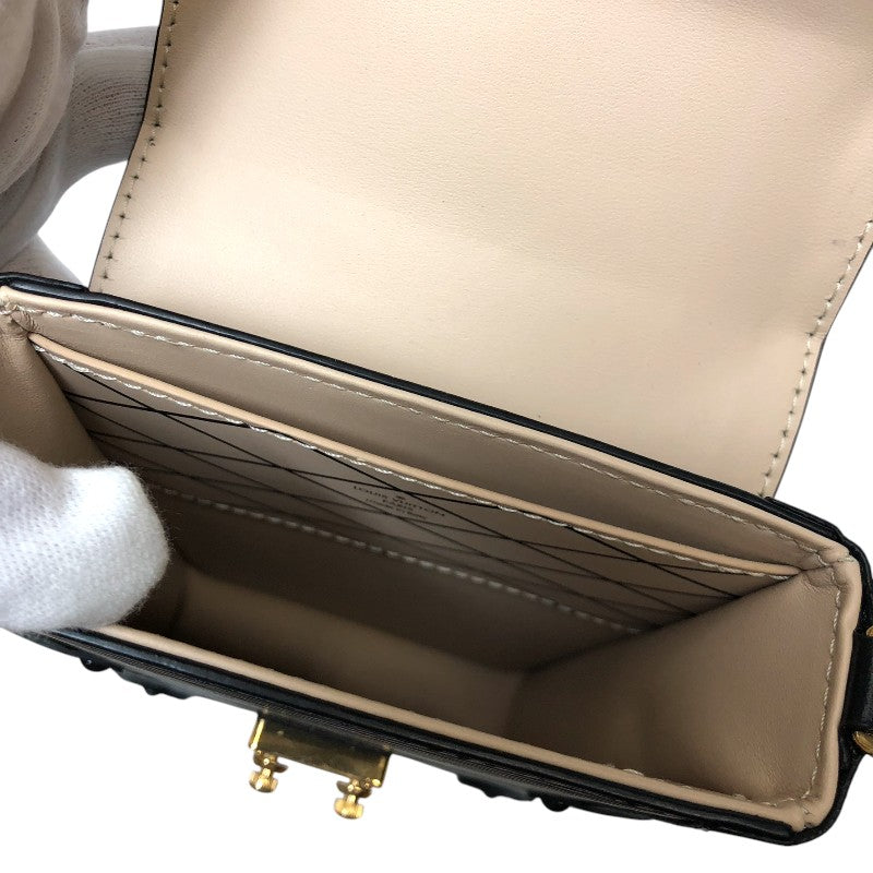 ルイ・ヴィトン LOUIS VUITTON トランク ヴェルティカル チェーン ショルダー M67871 ノワール ゴールド金具 エピレザー レディース ショルダーバッグ