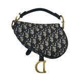 クリスチャン・ディオール Christian Dior サドルミニバッグ ネイビー オブリークジャガード ハンドバッグ