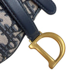 クリスチャン・ディオール Christian Dior サドルバッグ　ミニ M0456CTZQ ネイビー　ゴールド金具 キャンバス レディース ハンドバッグ