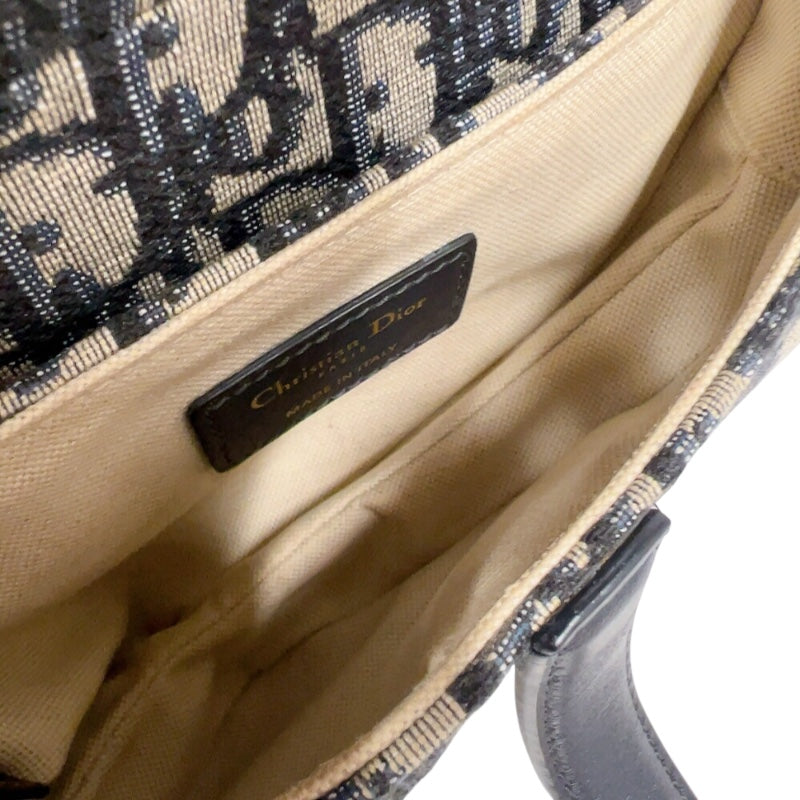 クリスチャン・ディオール Christian Dior サドルバッグ　ミニ M0456CTZQ ネイビー　ゴールド金具 キャンバス レディース ハンドバッグ