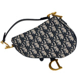 クリスチャン・ディオール Christian Dior サドルバッグ　ミニ M0456CTZQ ネイビー　ゴールド金具 キャンバス レディース ハンドバッグ