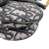 クリスチャン・ディオール Christian Dior サドルバッグ　ミニ M0456CTZQ ネイビー　ゴールド金具 キャンバス レディース ハンドバッグ