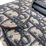 クリスチャン・ディオール Christian Dior サドルバッグ　ミニ M0456CTZQ ネイビー　ゴールド金具 キャンバス レディース ハンドバッグ