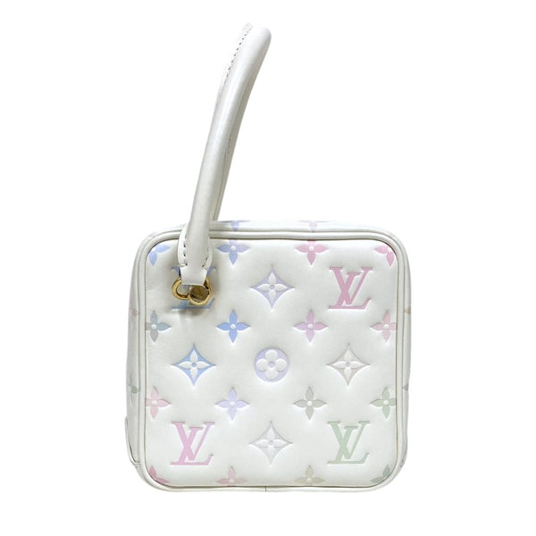 ルイ・ヴィトン LOUIS VUITTON スクエア・バッグ ホワイト ゴールド金具 モノグラム・エンボスレザー レディース ハンドバッグ ショルダーバッグ