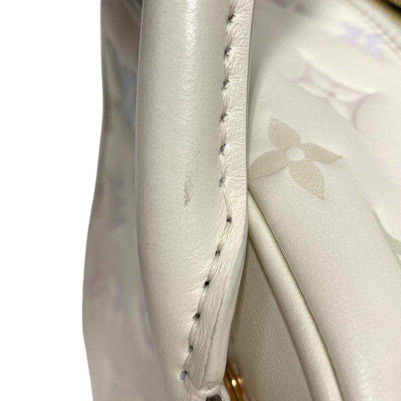 ルイ・ヴィトン LOUIS VUITTON スクエア・バッグ ホワイト ゴールド金具 モノグラム・エンボスレザー レディース ハンドバッグ ショルダーバッグ