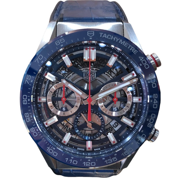 タグ・ホイヤー TAG HEUER カレラキャリバーホイヤー02クロノグラフ CBG2011.FC6430 SS/革ベルト メンズ 腕時計