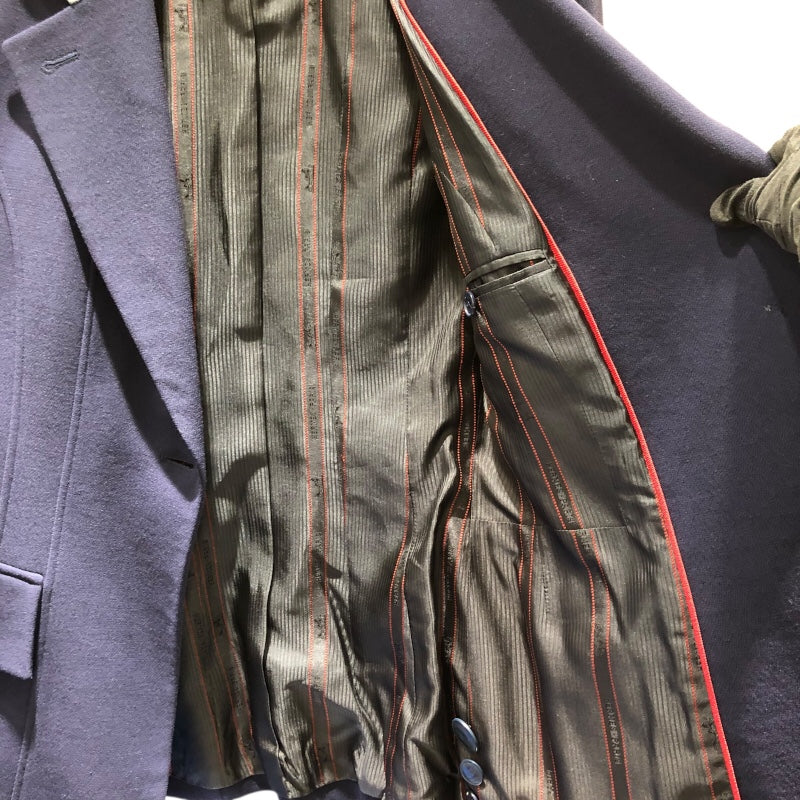エルメス HERMES ベロアカラーウールジャケット ネイビー ウール レディース テーラードジャケット