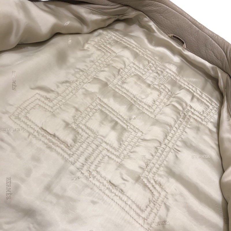 【定価約100万‼︎】エルメス　ディアスキン×ニット　ハイブリッドレザージャケット 25新作 HERMES レディース レザージャケット ディアスキン