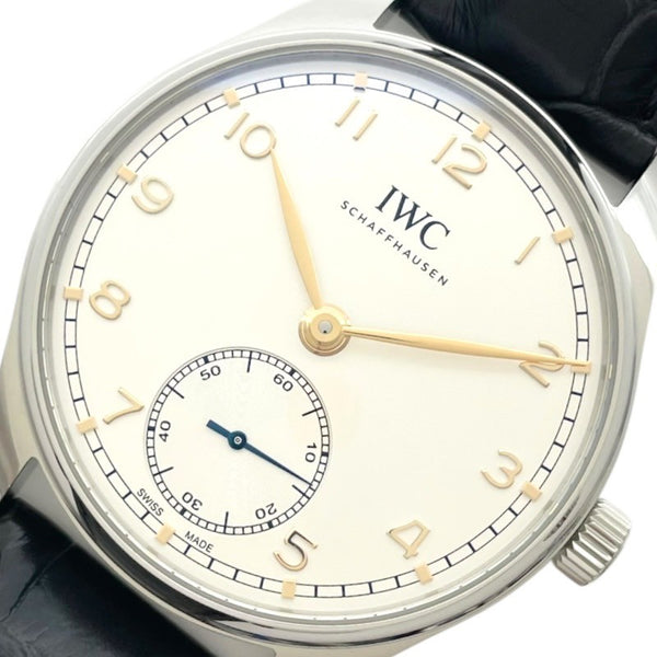 インターナショナルウォッチカンパニー IWC ポルトキーゼ オートマティック 40 IW358303 シルバー SS/革ベルト 自動巻き メンズ 腕時計
