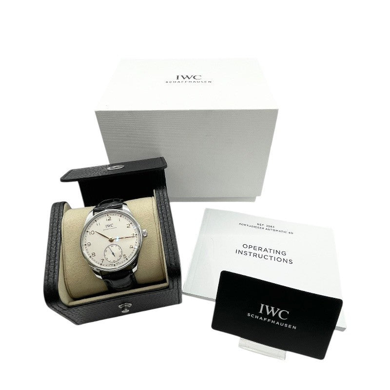 インターナショナルウォッチカンパニー IWC ポルトキーゼ オートマティック 40 IW358303 シルバー SS/革ベルト 自動巻き メンズ 腕時計