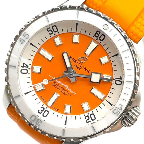 ブライトリング BREITLING スーパーオーシャン オートマティック 36 A17377 オレンジ SS/セラミック/ラバーベルト 自動巻き レディース 腕時計