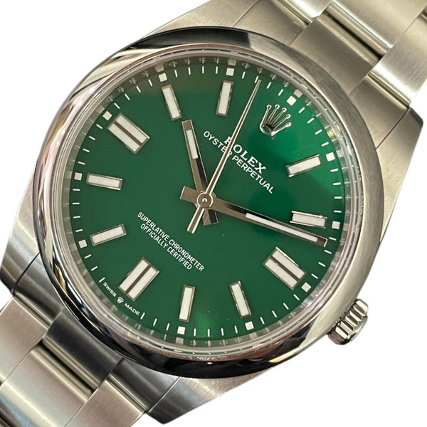 ロレックス ROLEX オイスターパーペチュアル41 124300 グリーン ステンレススチール ステンレス メンズ 腕時計